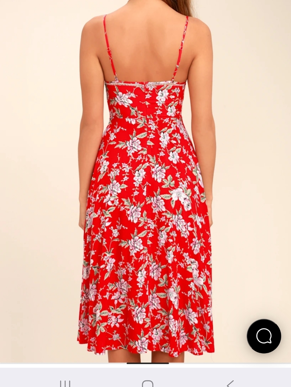 Lulus Esperanza Red Floral Print Midi Dress - Size XL - Picture 3 of 4